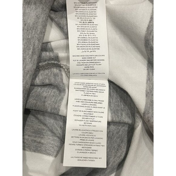 Michael Kors Dress XS Striped Crew Neck T-Shirt Gray White Logo Y2K NWT - Picture 8 of 8